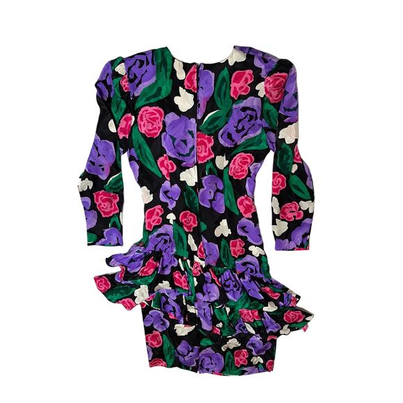 Silk Floral Midi Dress - Picture 2 of 8